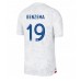 Maillot de foot France Karim Benzema #19 Extérieur vêtements Monde 2022 Manches Courtes
